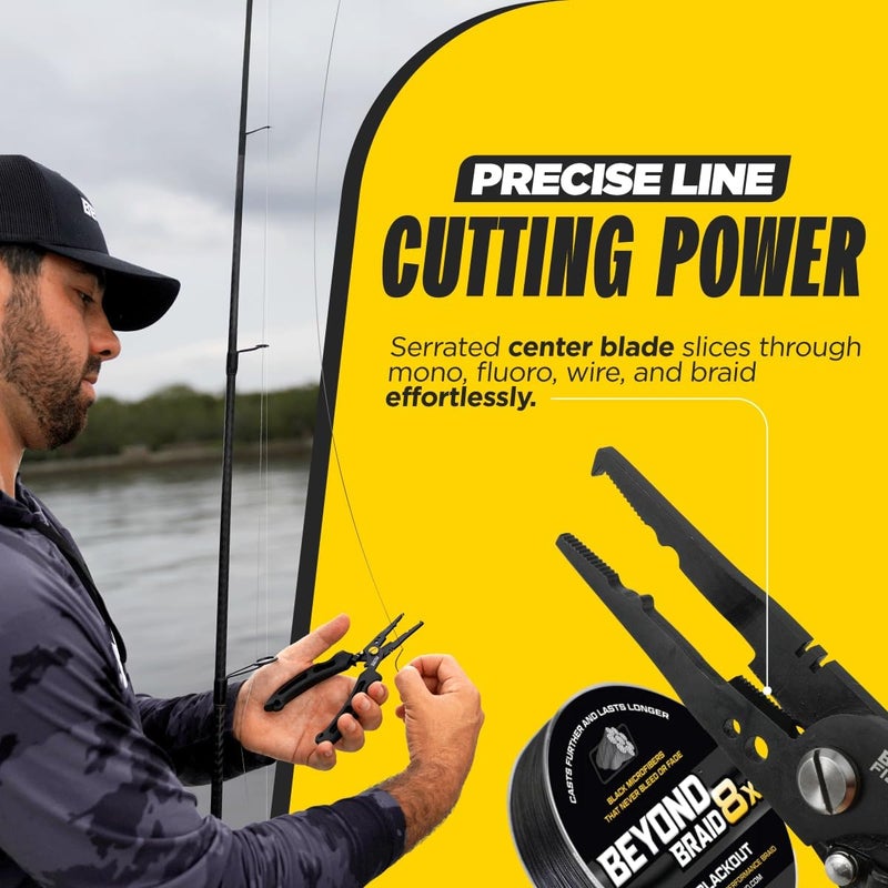 Beyond Braid Beyond Fishing QuickRig Fishing Pliers – Multifunction Stainless Steel Split Ring Pliers for Fishing with Line Cutter & Crimper – Corrosion Resistant & Spring Loaded Design - Image 4
